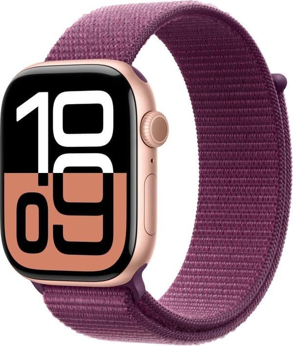 Smartwatch Apple Watch Series 10 GPS 46mm Rose Gold Aluminum Case w. Plum Sport Loop (MWWV3) photo 1
